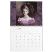 ヴィンテージの帽子の壁掛けカレンダーのヴィンテージの女性 カレンダー (1月 2026)