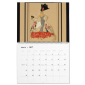 ヴィンテージの帽子の壁掛けカレンダーのヴィンテージの女性 カレンダー (3月 2027)