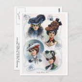 ヴィンテージの帽子はがき ポストカード (正面/裏面)