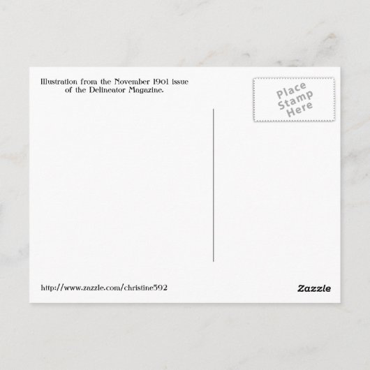 ヴィンテージの帽子はがき ポストカード (裏面)