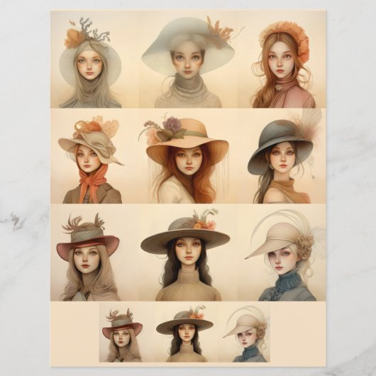 ヴィンテージの帽子をかぶった女性 SCV 5 - スタイリッシュな女性たち (正面)