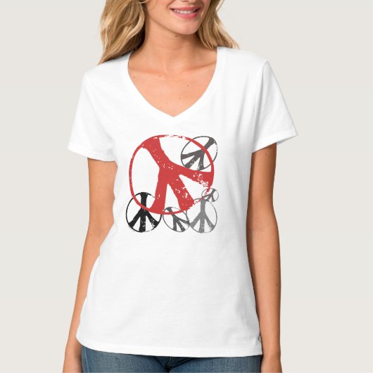 ヴィンテージの平和女性 Tシャツ (正面)