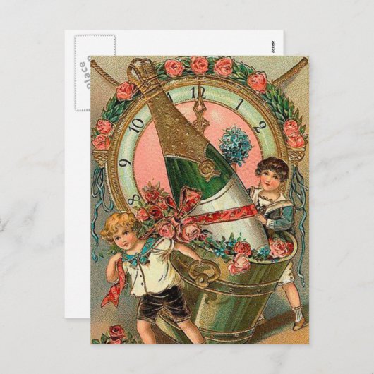 ヴィンテージの年賀状 シーズンポストカード (正面/裏面)