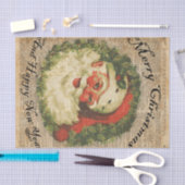 ヴィンテージの幸せなサンタのクリスマスの挨拶の芸術 薄葉紙 (クラフト)