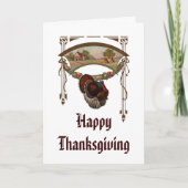 ヴィンテージの幸せな感謝祭カード シーズンカード (正面)