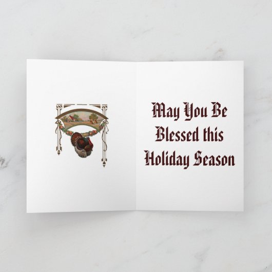 ヴィンテージの幸せな感謝祭カード シーズンカード (内部)