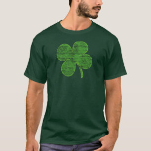 ヴィンテージの幸運な4葉のクローバーのTシャツ Tシャツ