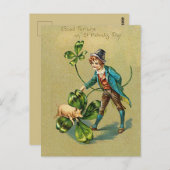 ヴィンテージの幸運サンパトリックの日 ポストカード (正面/裏面)
