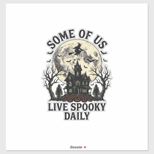 ヴィンテージの幽霊の月が描かれたハロウィンTシャツ シール (シート)