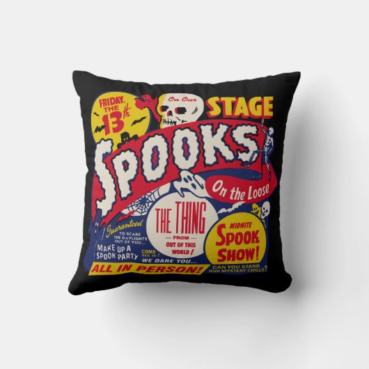 ヴィンテージの幽霊ショーポスター芸術の枕 クッション (裏面)