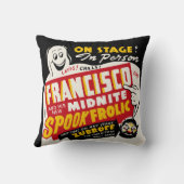 ヴィンテージの幽霊ショーポスター芸術-フランシスコ クッション (裏面)
