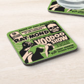 ヴィンテージの幽霊ショーポスター芸術-ブードゥーのスカル! コースター (左側)