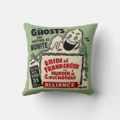 ヴィンテージの幽霊ショーポスター芸術-真夜中の幽霊 クッション (裏面)