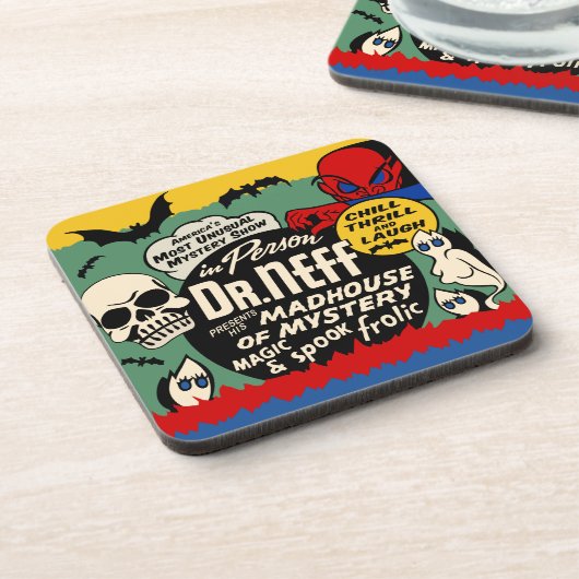 ヴィンテージの幽霊ショーポスター芸術- Neff先生 コースター (左側)