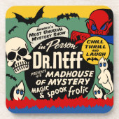 ヴィンテージの幽霊ショーポスター芸術- Neff先生 コースター (正面)