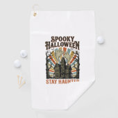 ヴィンテージの幽霊プリントのハロウィンTシャツ ゴルフタオル (インサイチュ)