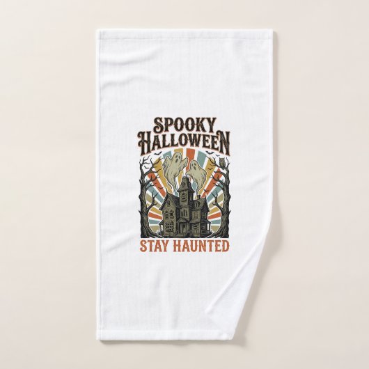 ヴィンテージの幽霊PのハロウィンTシャツ ハンドタオル (ハンドタオル)