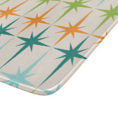 ヴィンテージの幾何学的なスターバストのガラスまな板 カッティングボード (角)