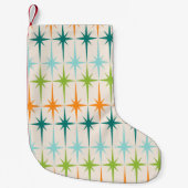 ヴィンテージの幾何学的なスターバストのクリスマスのストッキング スモールクリスマスストッキング (正面)