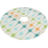 ヴィンテージの幾何学的なスターバストのクリスマスツリーのスカート ブラッシュドポリエステルツリースカート (アングル)