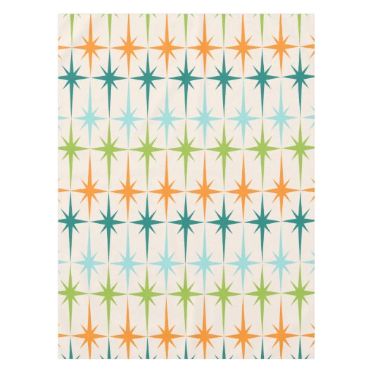 ヴィンテージの幾何学的なスターバストのテーブルクロス テーブルクロス (正面)