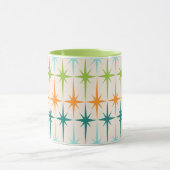 ヴィンテージの幾何学的なスターバストの信号器のマグ マグカップ (中央)