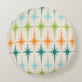 ヴィンテージの幾何学的なスターバストの円形の枕 ラウンドクッション (裏面)