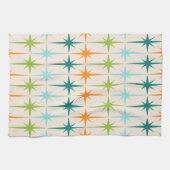 ヴィンテージの幾何学的なスターバストの台所タオル キッチンタオル (横)