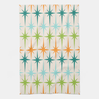 ヴィンテージの幾何学的なスターバストの台所タオル キッチンタオル