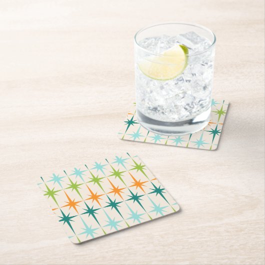 ヴィンテージの幾何学的なスターバストの懸命の紙のコースター スクエアペーパーコースター (インサイチュ)