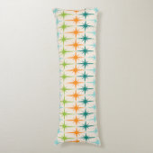 ヴィンテージの幾何学的なスターバストの抱き枕 ボディピロー (正面縦)