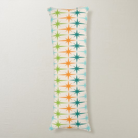 ヴィンテージの幾何学的なスターバストの抱き枕 ボディピロー (正面縦)