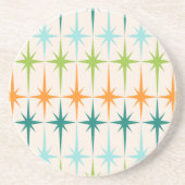 ヴィンテージの幾何学的なスターバストの砂岩コースター コースター (正面)