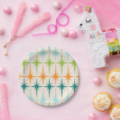 ヴィンテージの幾何学的なスターバストの紙皿 ペーパープレート (パーティー)