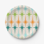 ヴィンテージの幾何学的なスターバストの紙皿 ペーパープレート (正面)