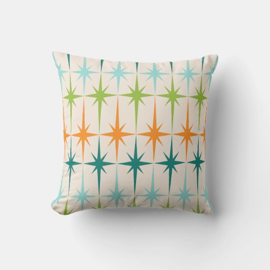 ヴィンテージの幾何学的なスターバストの装飾用クッション クッション (正面)