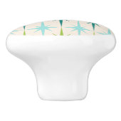 ヴィンテージの幾何学的なスターバストの陶磁器のノブ セラミックノブ (側面)