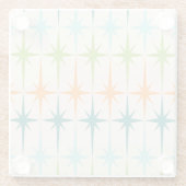 ヴィンテージの幾何学的なスターバストガラスのコースター ガラスコースター (裏面)