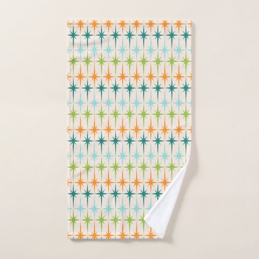 ヴィンテージの幾何学的なスターバストタオルセット バスタオルセット (ハンドタオル)