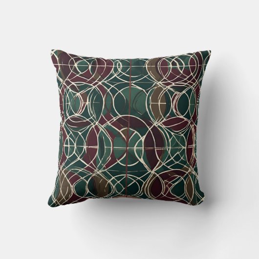 ヴィンテージの幾何学的なスロー・パターン クッション (裏面)