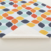 ヴィンテージの幾何学的なパターン シェルパブランケット (3/4)