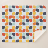 ヴィンテージの幾何学的なパターン シェルパブランケット (正面(横))