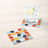 ヴィンテージの幾何学的なパターン スクエアペーパーコースター (インサイチュ)