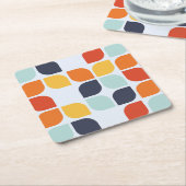 ヴィンテージの幾何学的なパターン スクエアペーパーコースター (アングル)