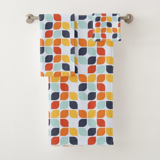 ヴィンテージの幾何学的なパターン バスタオルセット (インサイチュ)