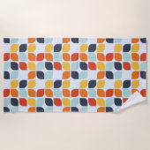 ヴィンテージの幾何学的なパターン ビーチタオル (正面)