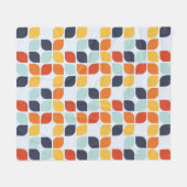 ヴィンテージの幾何学的なパターン フリースブランケット (正面(横))