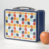ヴィンテージの幾何学的なパターン メタルランチボックス (インサイチュ)