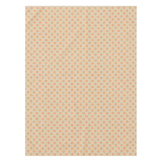 ヴィンテージの幾何学的な円パターン テーブルクロス (正面)