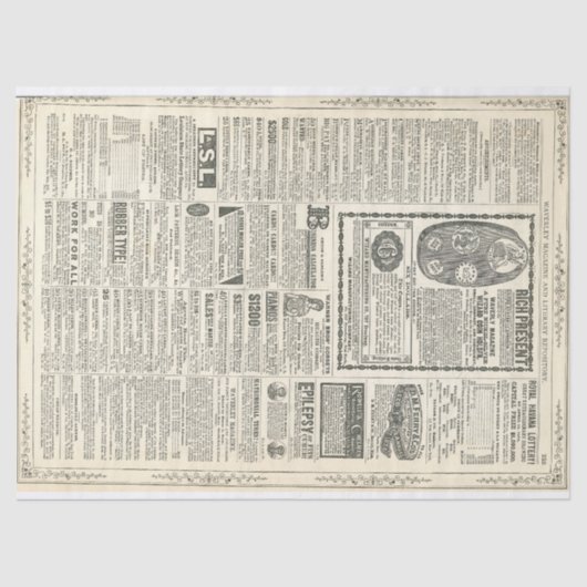 ヴィンテージの広告ページ 薄葉紙 (正面)